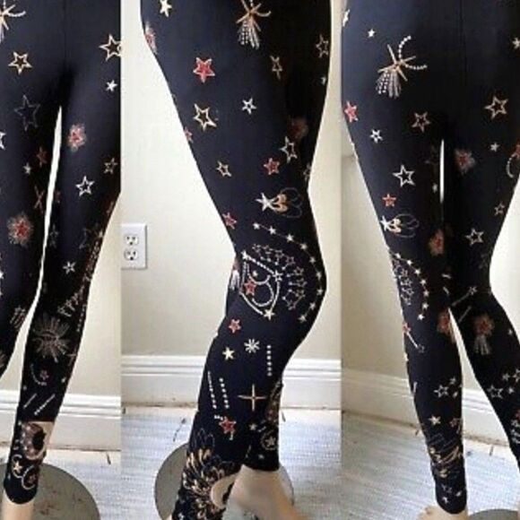 JW Los Angeles Johnny Was Moon & Star Celestial Embroidered Callista Legging XS - Picture 2 of 16